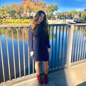 Long sleeve polka dot dress